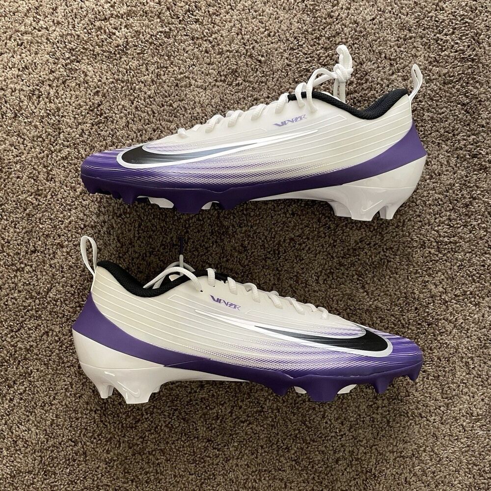 Nike Vapor Speed 3 White Court Purple Football Cleats Mens Size 13 HM8849-101